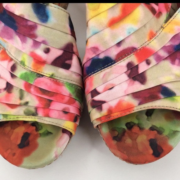 Naturalizer Floral Print Wedge Open Toe Sz 8 1/2 - Picture 9 of 10